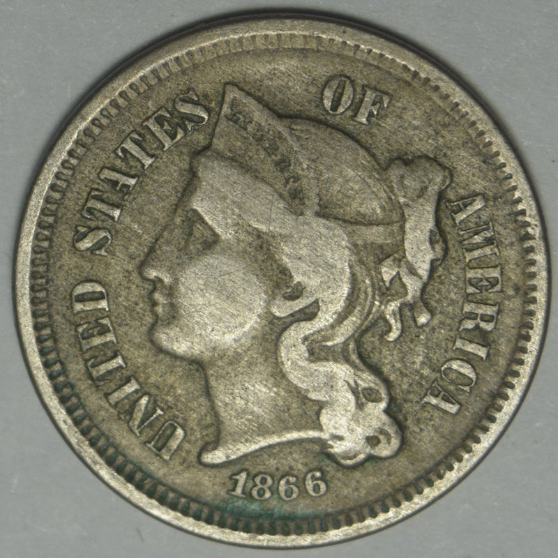 1866 Nickel Three Cent Piece . . . . VF/XF