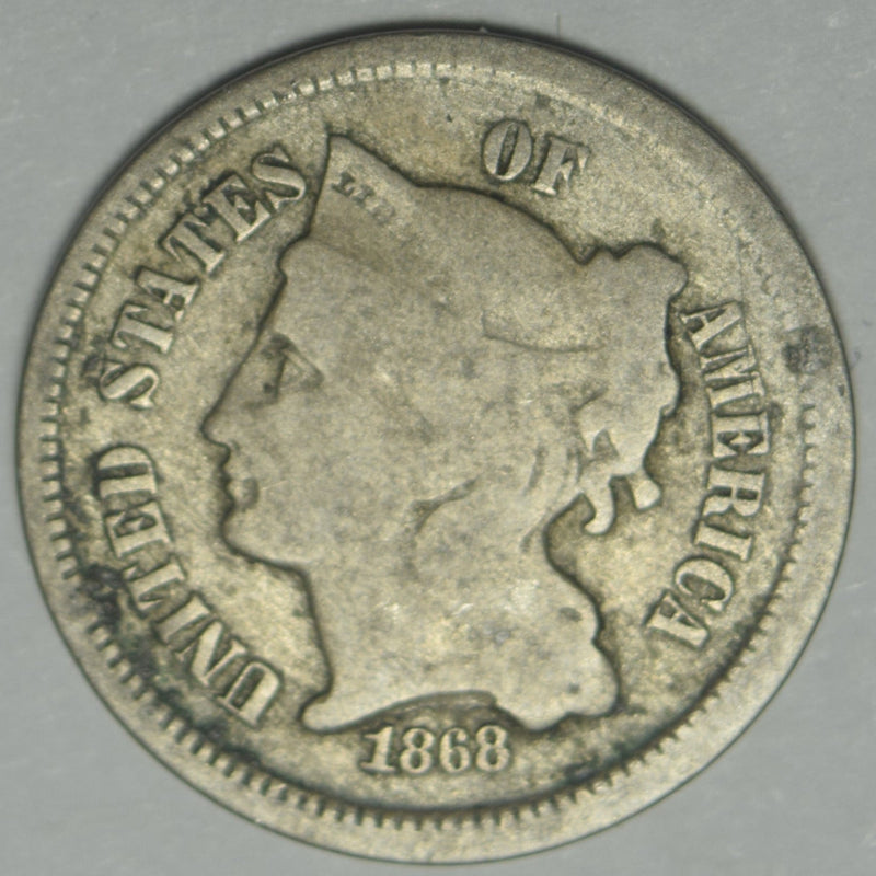 1868 Nickel Three Cent Piece . . . . Fine