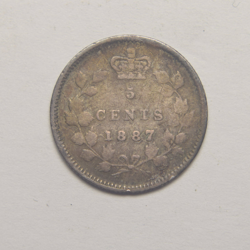 1887 Canadian 5 Cents . . . . Fine