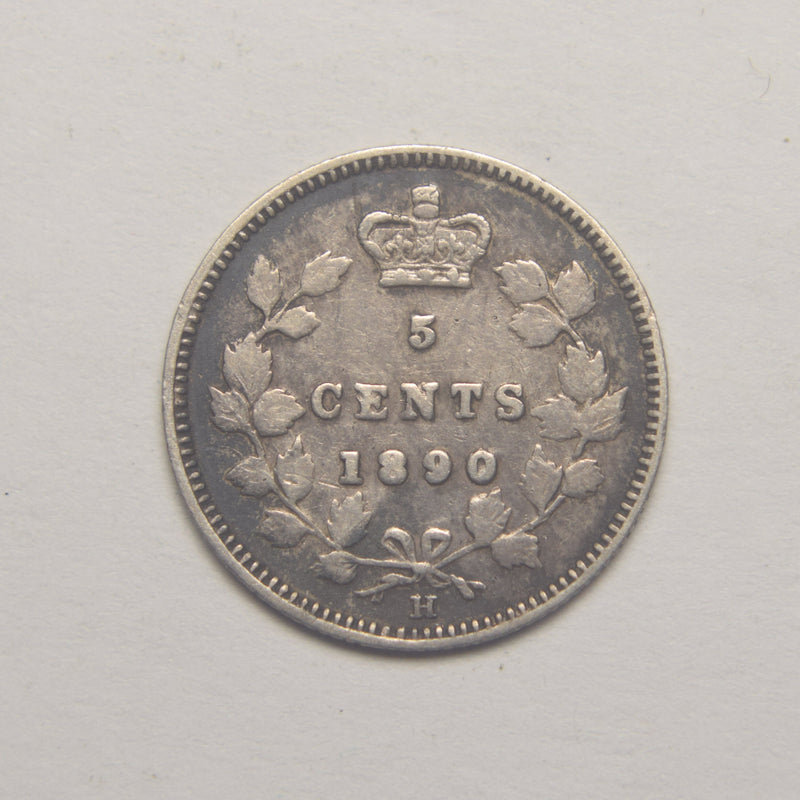 1890-H Canadian 5 Cents . . . . VF/XF