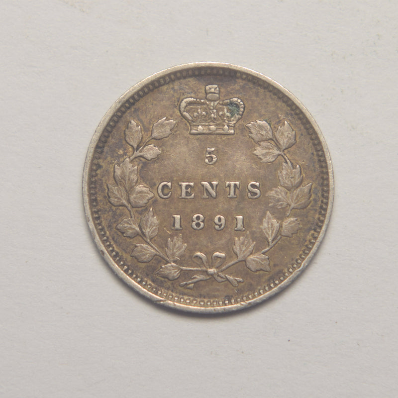 1891 Canadian 5 Cents . . . . Extremely Fine
