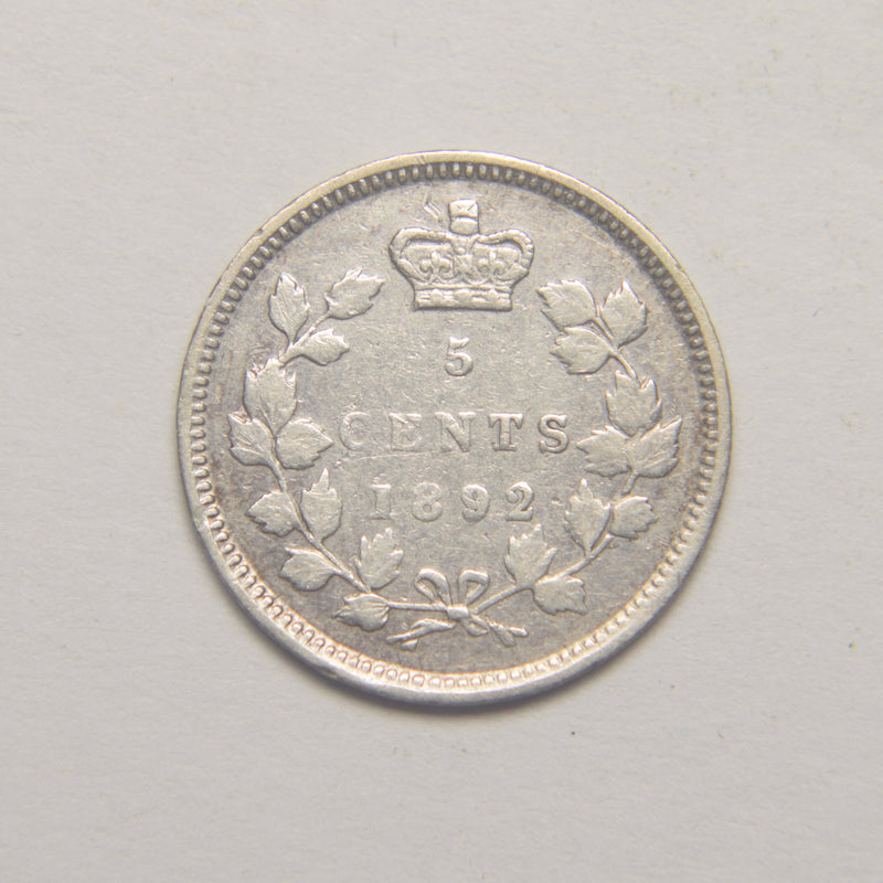 1892 Canadian 5 Cents . . . . XF/AU