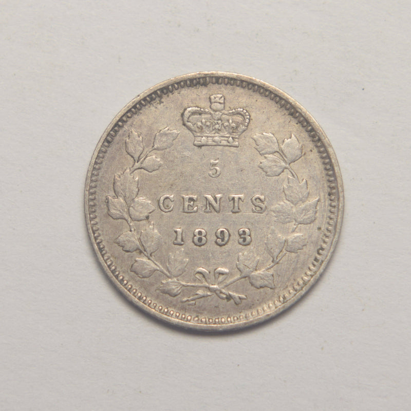 1893 Canadian 5 Cents . . . . XF/AU