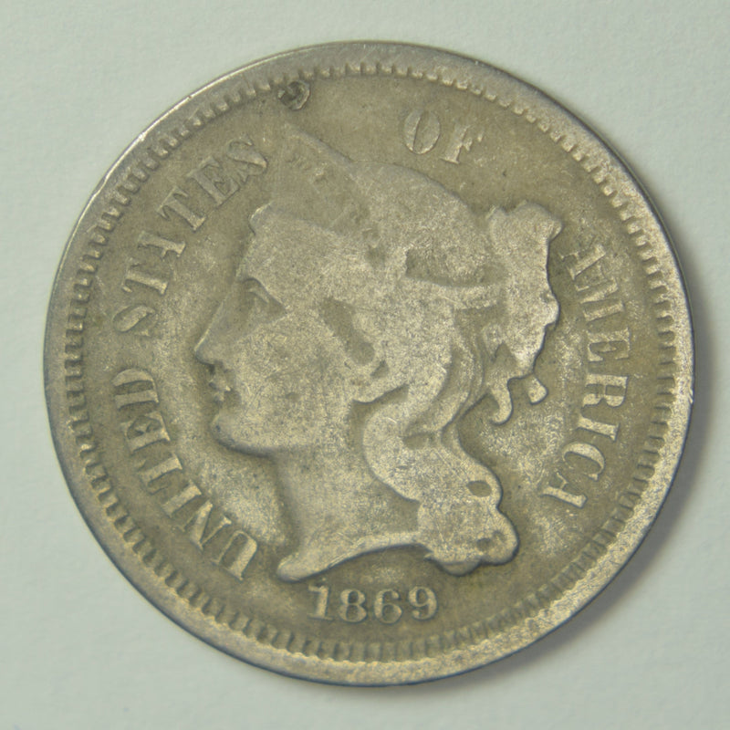 1869 Nickel Three Cent Piece . . . . Very Good
