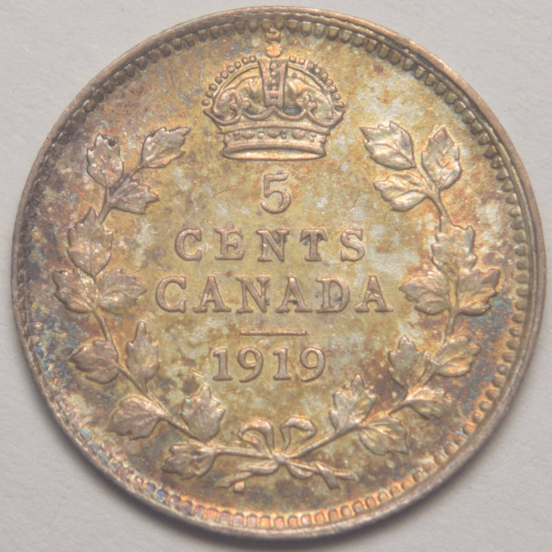 1919 Canadian 5 Cents . . . . Choice BU Color!