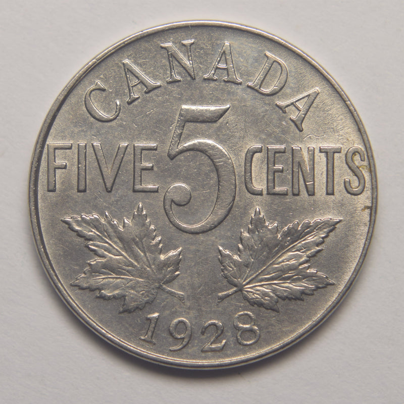 1928 Canadian 5 Cents . . . . Select Brilliant Uncirculated
