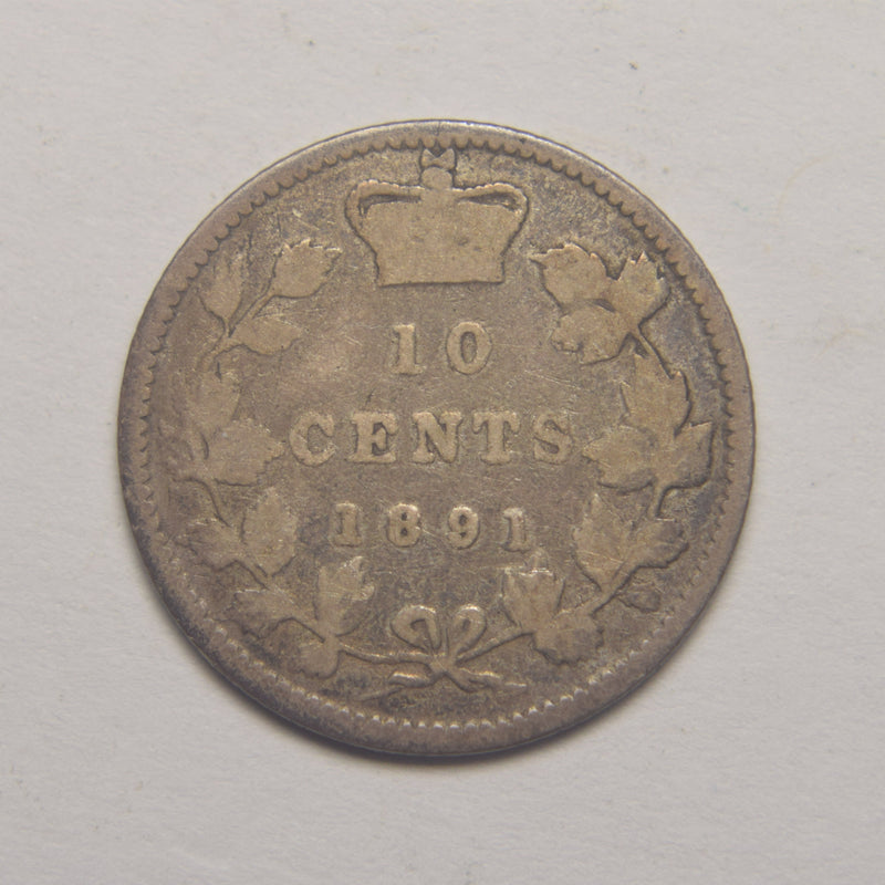 1891 Canadian 10 Cents . . . . Very Good