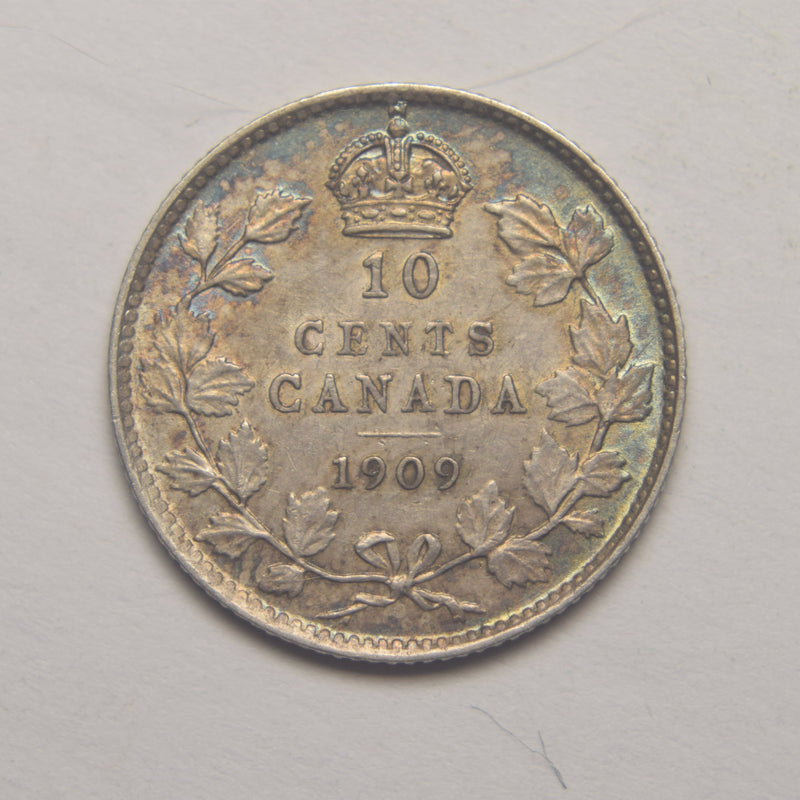 1909 Canadian 10 Cents . . . . Choice About Uncirculated