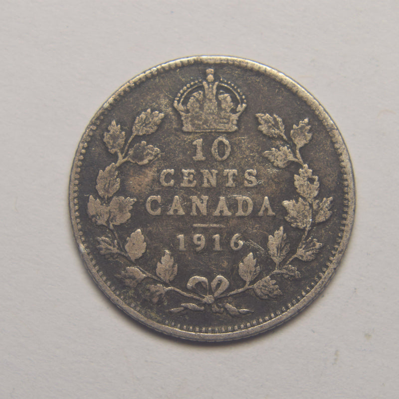 1916 Canadian 10 Cents . . . . Very Fine