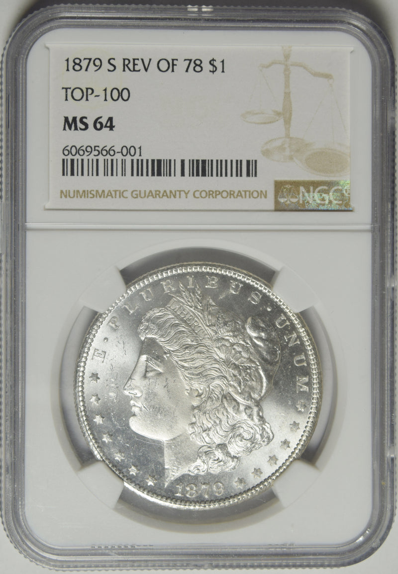 1879-S Reverse of 1878 Morgan Dollar . . . . NGC MS-64