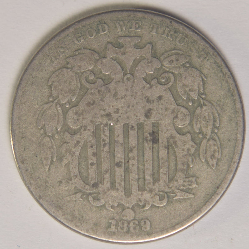 1869 Shield Nickel . . . . Very Good