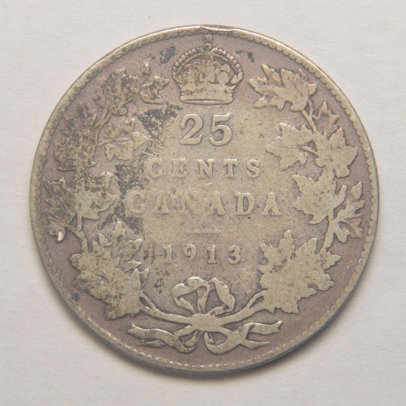 1913 Canadian Quarter . . . . Fine