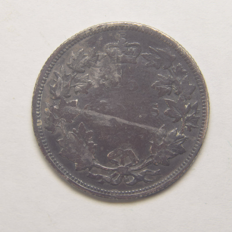 1885 Canadian Quarter . . . . VG damaged
