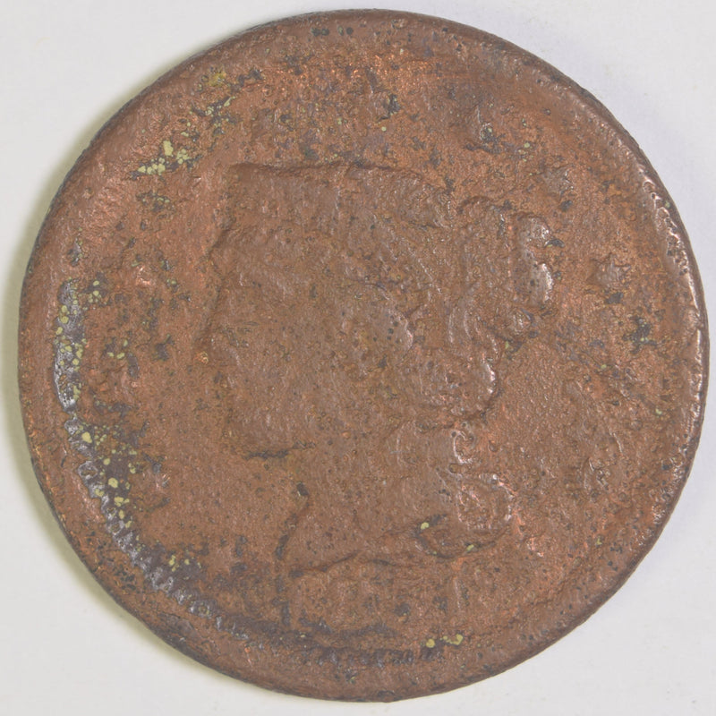 1851 Braided Hair Large Cent . . . . VF badly corroded