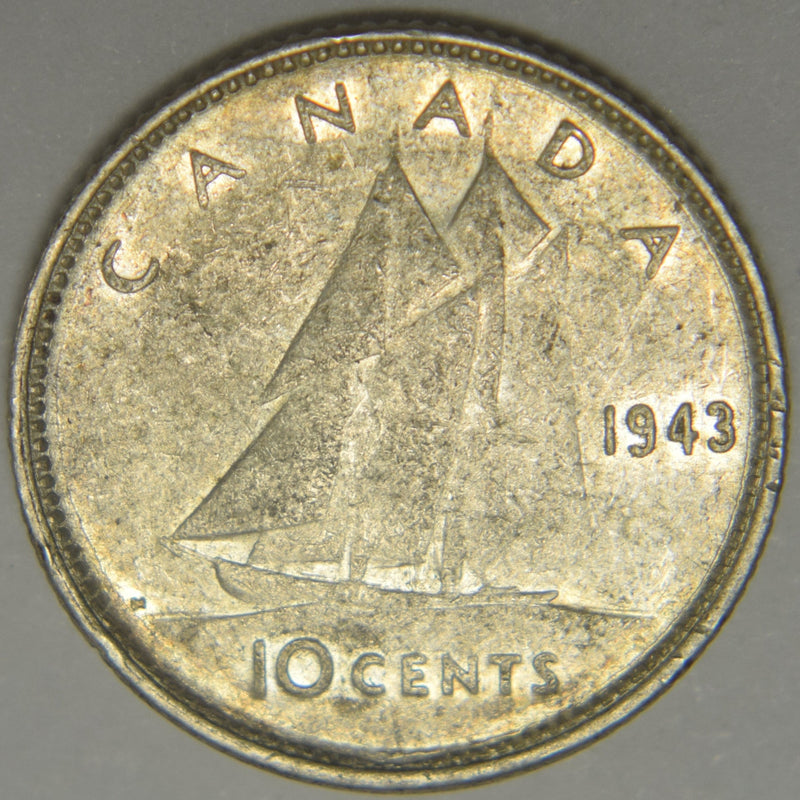 1943 Canadian 10 Cents . . . . Extremely Fine