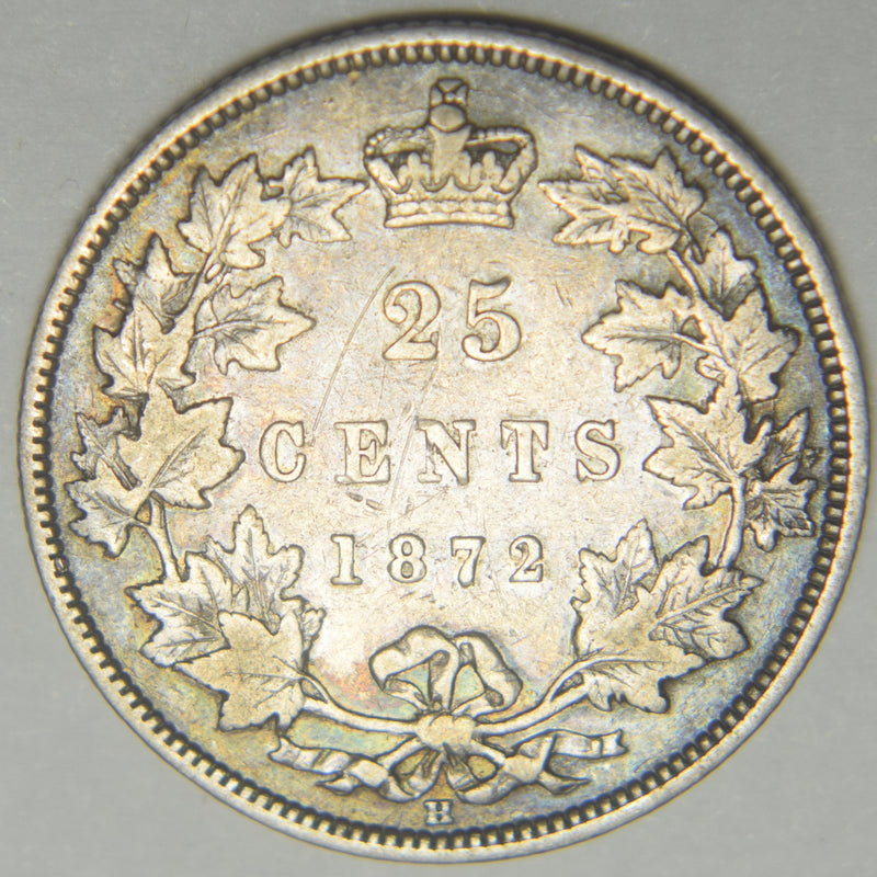 1872-H Canadian Quarter . . . . VG scratches