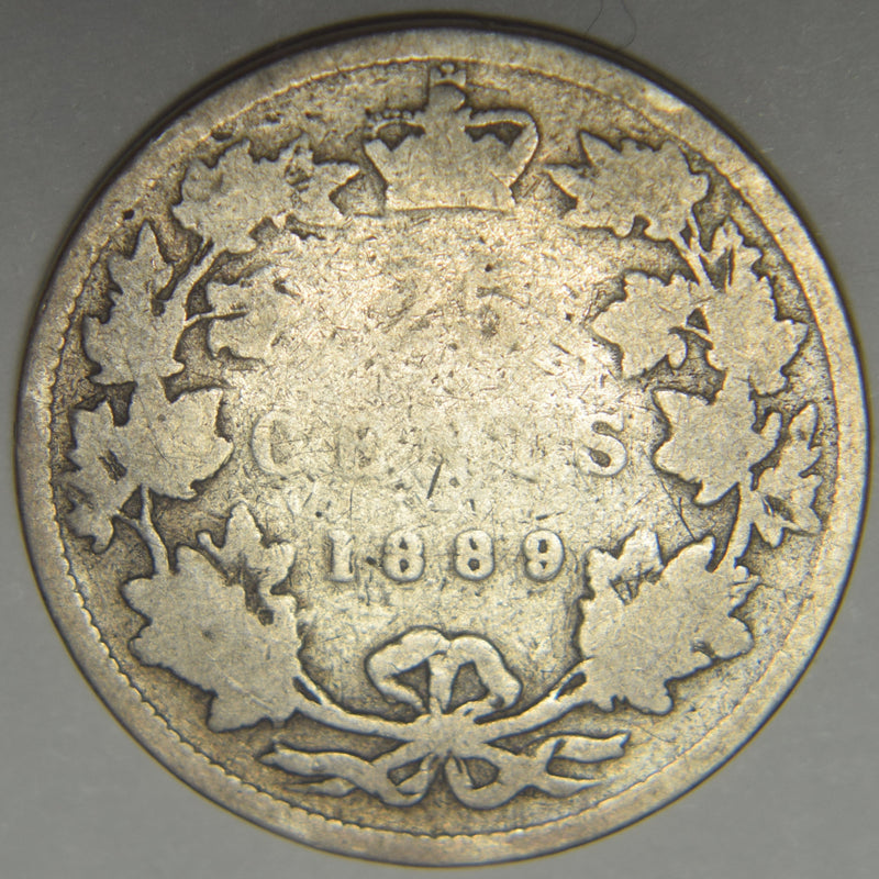 1889 Canadian Quarter . . . . About Good