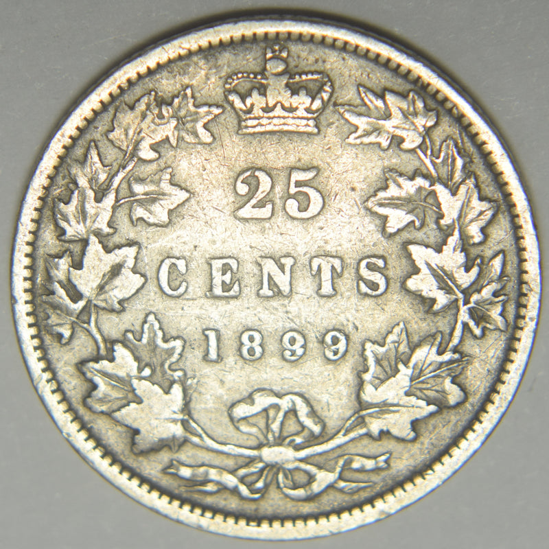 1899 Canadian Quarter . . . . Fine rim bumps