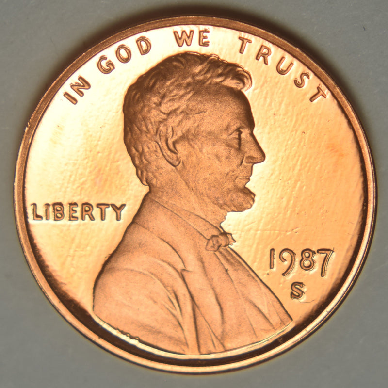 1987-S Lincoln Cent . . . . Gem Brilliant Proof