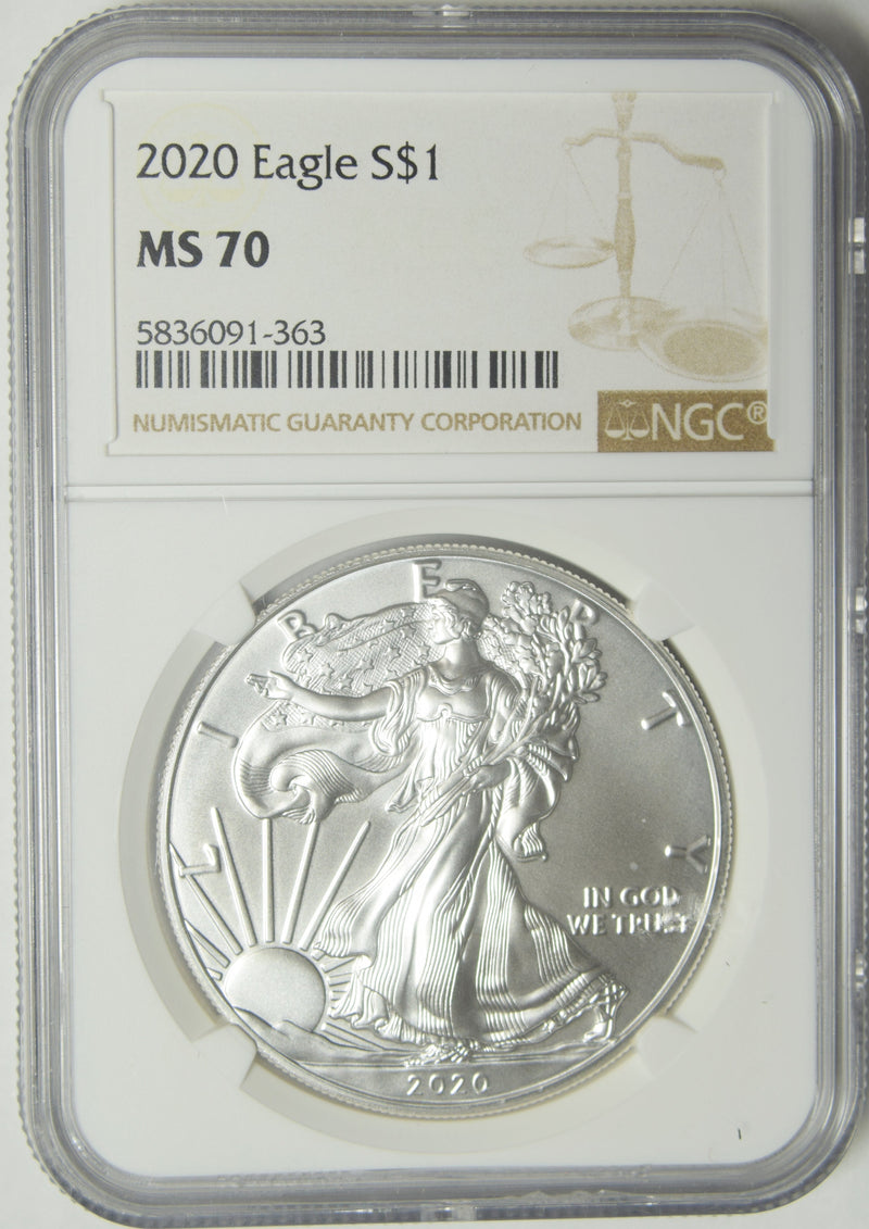 2020 Silver Eagle . . . . NGC MS-70