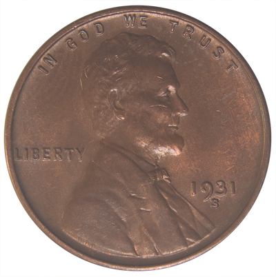 1931-S Lincoln Cent . . . . Gem BU Red/Brown