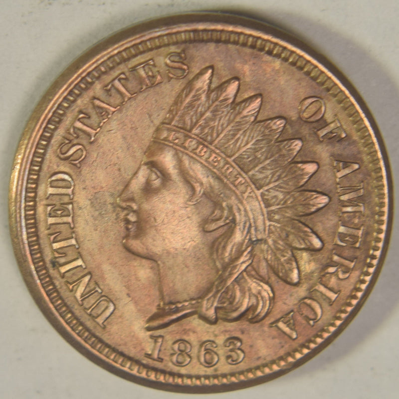 1863 Copper-Nickel Indian Cent . . . . Choice Brilliant Uncirculated
