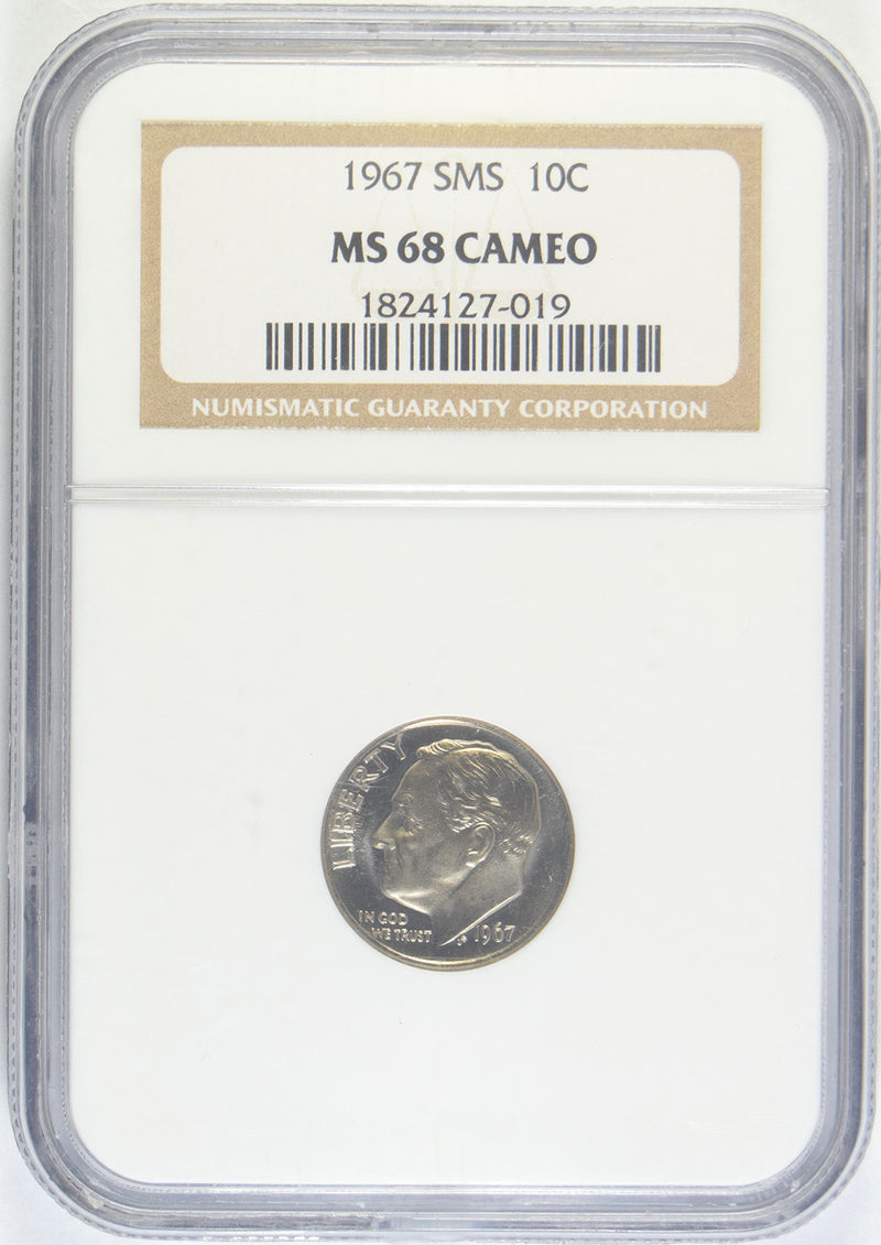 1967 SMS Roosevelt Dime . . . . NGC MS-68 Cameo