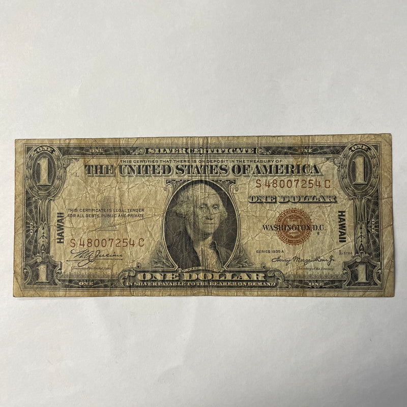 $1.00 1935 A -HAWAII- Silver Certificate . . . . Very Good