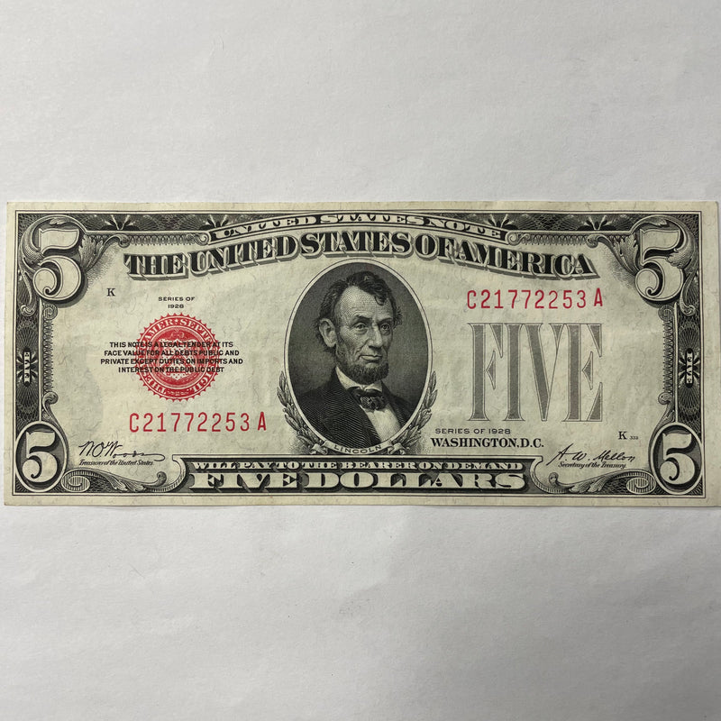 $5.00 1928 United States Note . . . . Superb Crisp Uncirculated