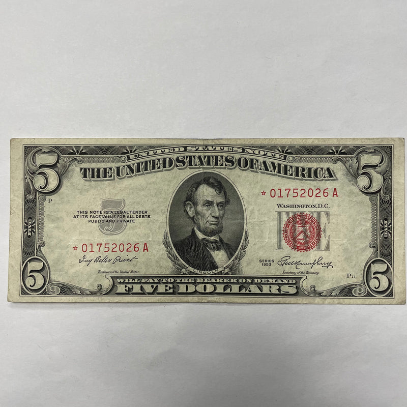$5.00 1953 United States Note STAR . . . . Extremely Fine
