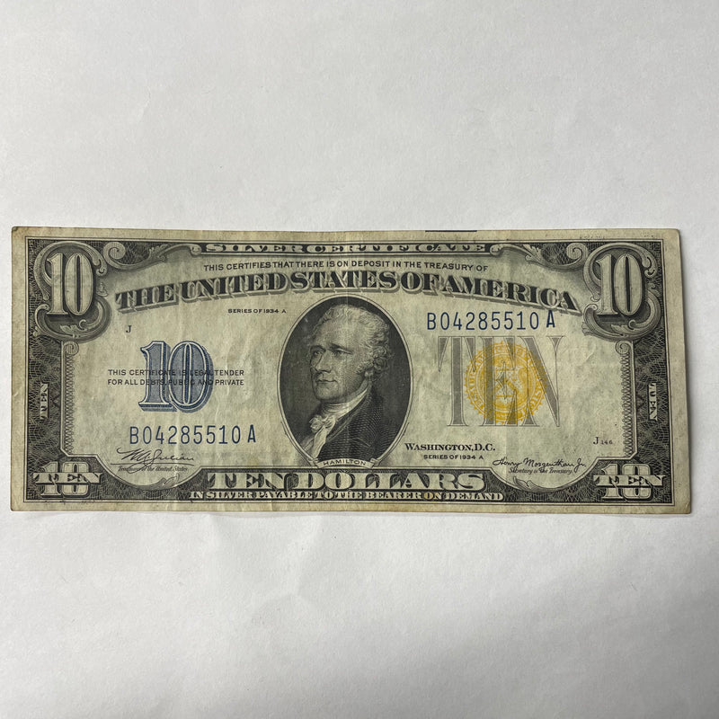 $10.00 1934 A -North Africa- Silver Certificate . . . . Extremely Fine