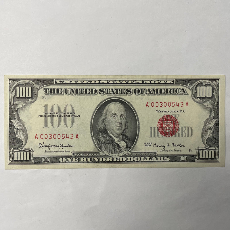 $100.00 1966 A United States Note . . . . Choice Crisp Uncirculated