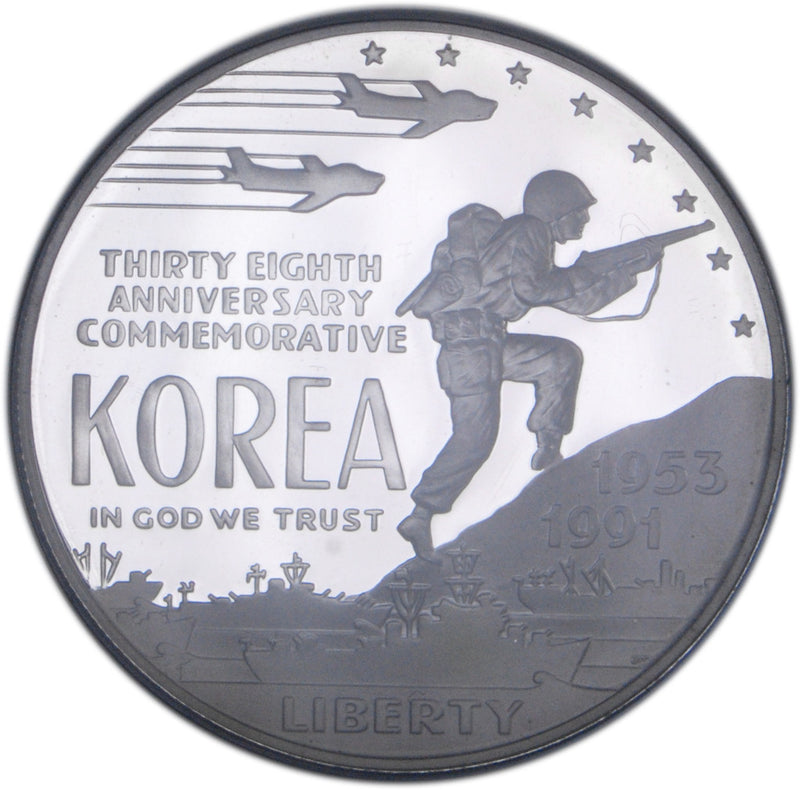 1991-P Korean War Memorial Silver Dollar . . . . Gem Brilliant Proof in Original U.S. Mint Capsule