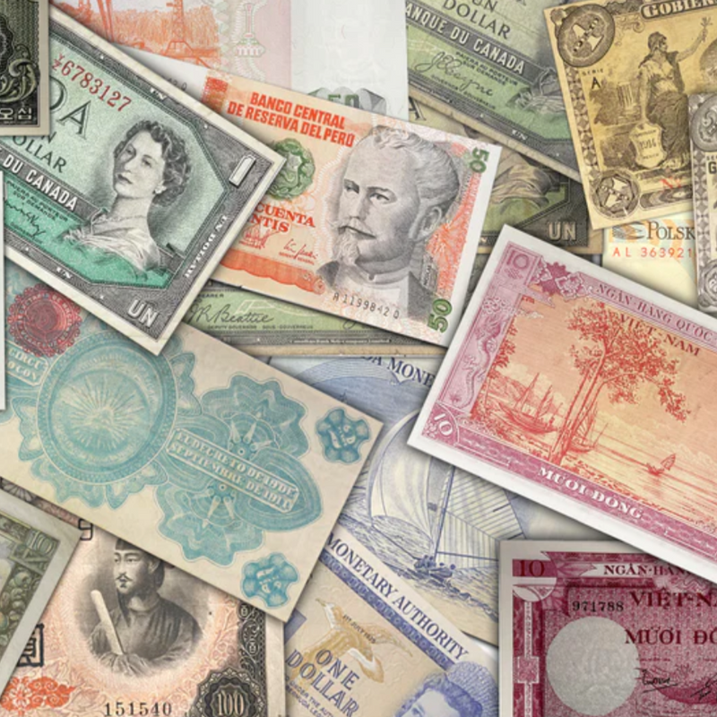 World Notes from 20 Different Countries . . . . VG to Crisp Uncirculated