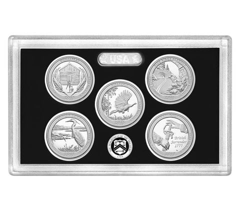 2015-S Silver America the Beautiful Quarter 5-coin Proof Set . . . . Superb Proof Silver