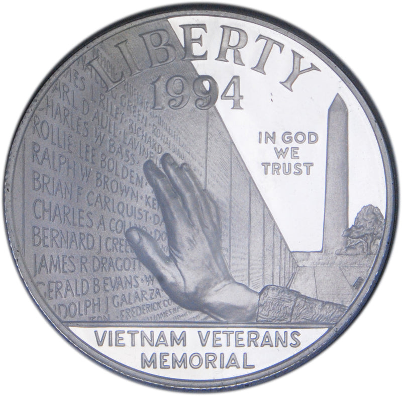 1994-P Vietnam Veterans Memorial Silver Dollar . . . . Gem Brilliant Proof in original U.S. Mint Capsule
