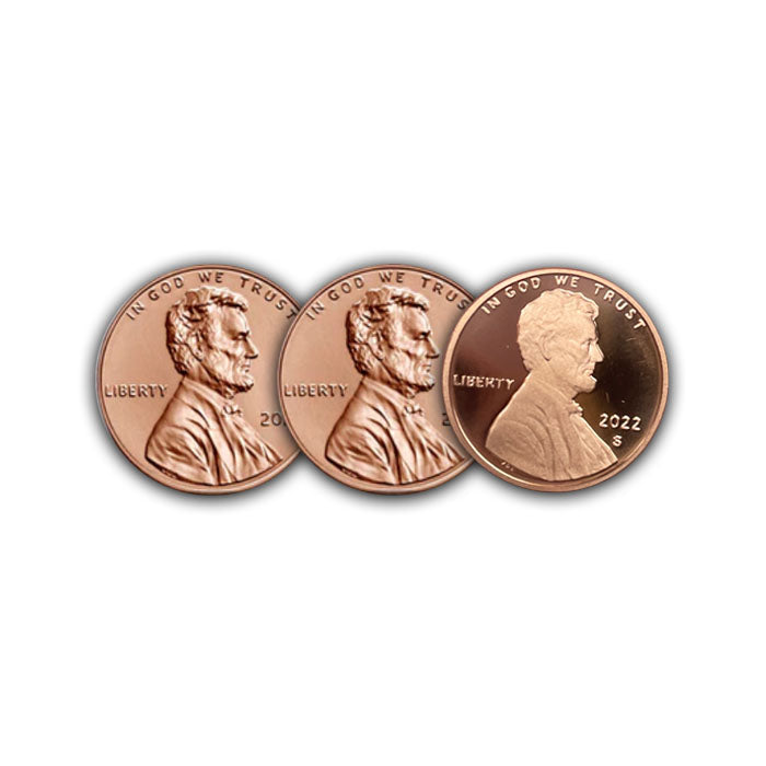2022-P, D, and S Lincoln Cent trio.... BU and Proof