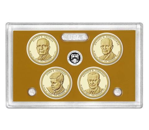 2015-S Presidential Dollar 4-coin Proof Set . . . . Superb Brilliant Proof
