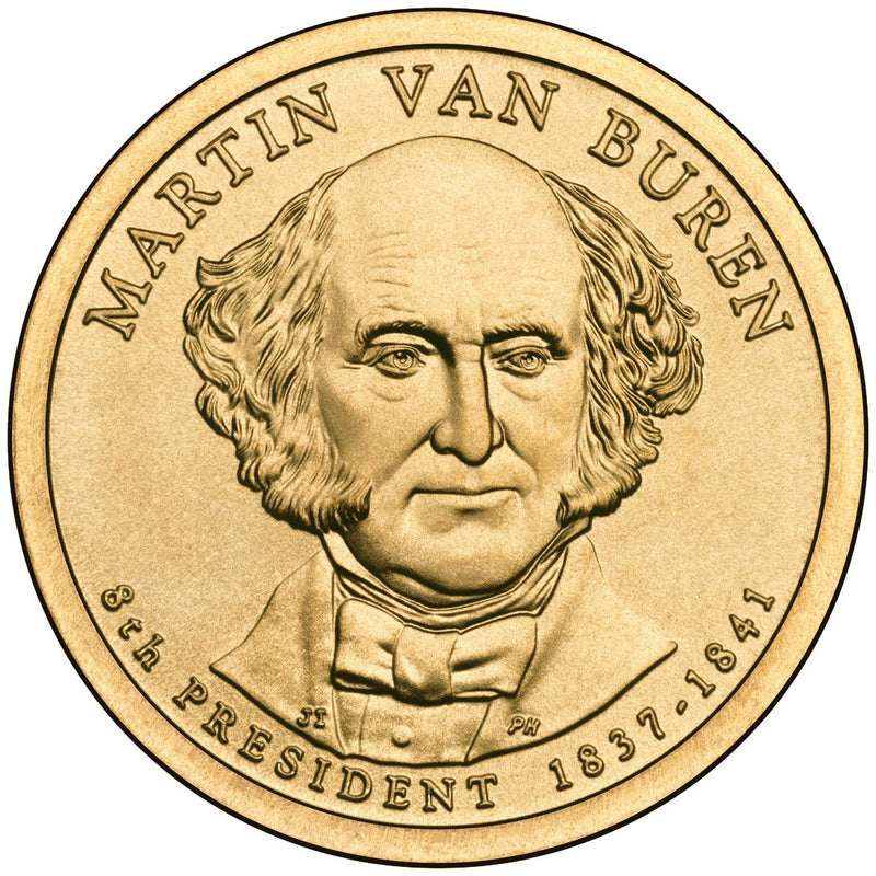 2008-P and D Pair Van Buren Presidential Dollars . . . . Choice Brilliant Uncirculated