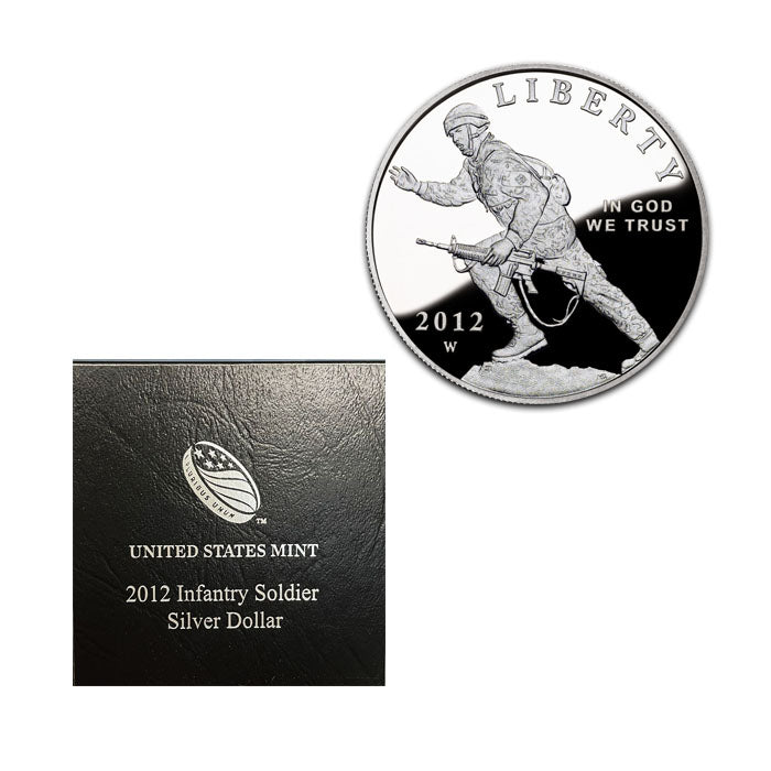 2012-W Infantry Soldier Silver Dollar . . . . Gem Brilliant Proof in original U.S. Mint Box