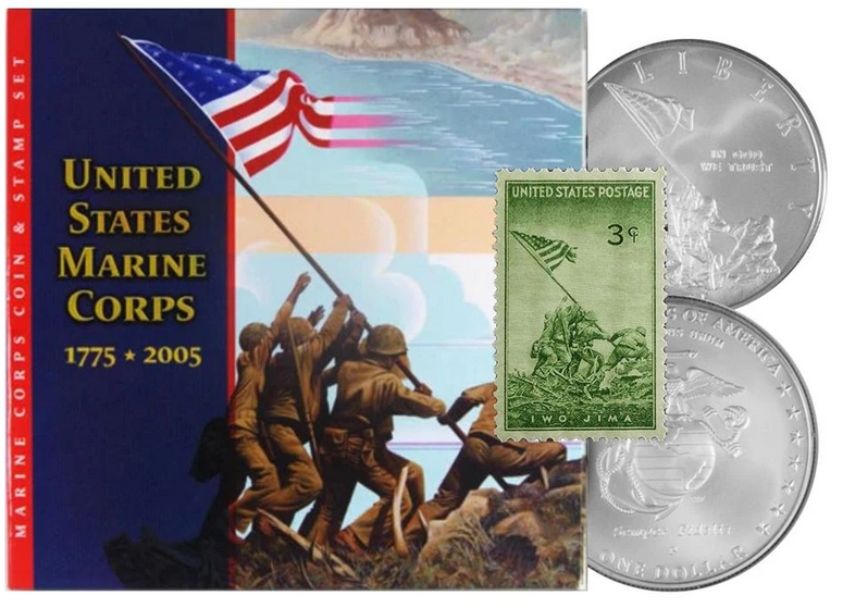 2005 United States Marine Corp Coin and Stamp Set