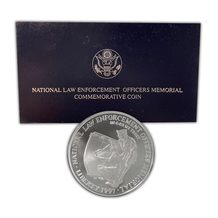 1997-P National Law Enforcement Officers Memorial Silver Dollar . . . . Gem Brilliant Proof in original U.S. Mint Box