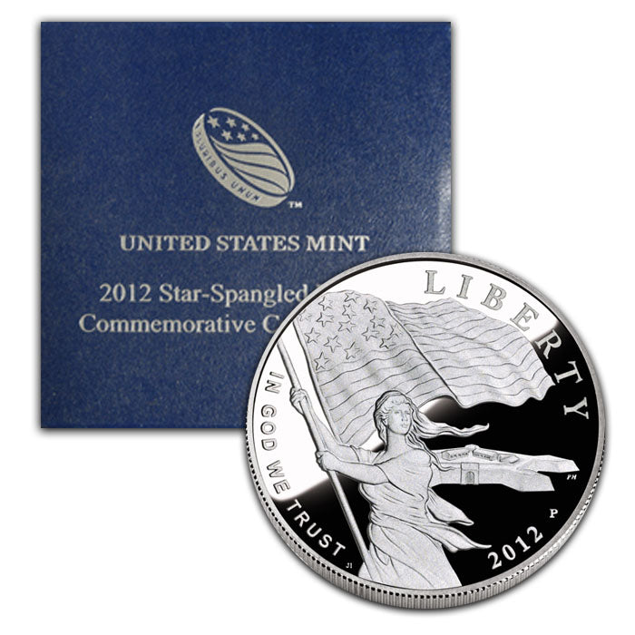 2012-P Star-Spangled Banner Silver Dollar . . . . Gem Brilliant Proof in original U.S. Mint Box